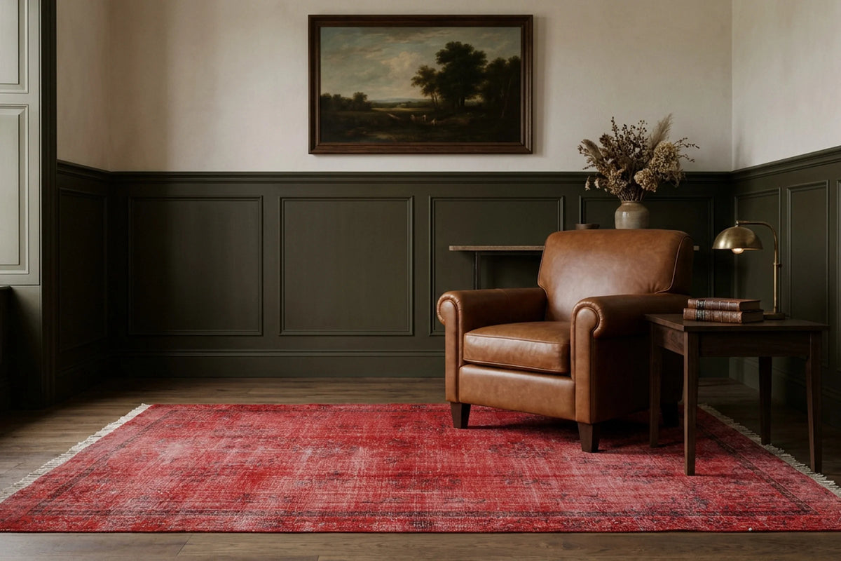 Turkish Area Rug in a styled room
