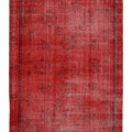 Vintage Isparta Turkish Area Rug 7x10 ft — Red Overdyed