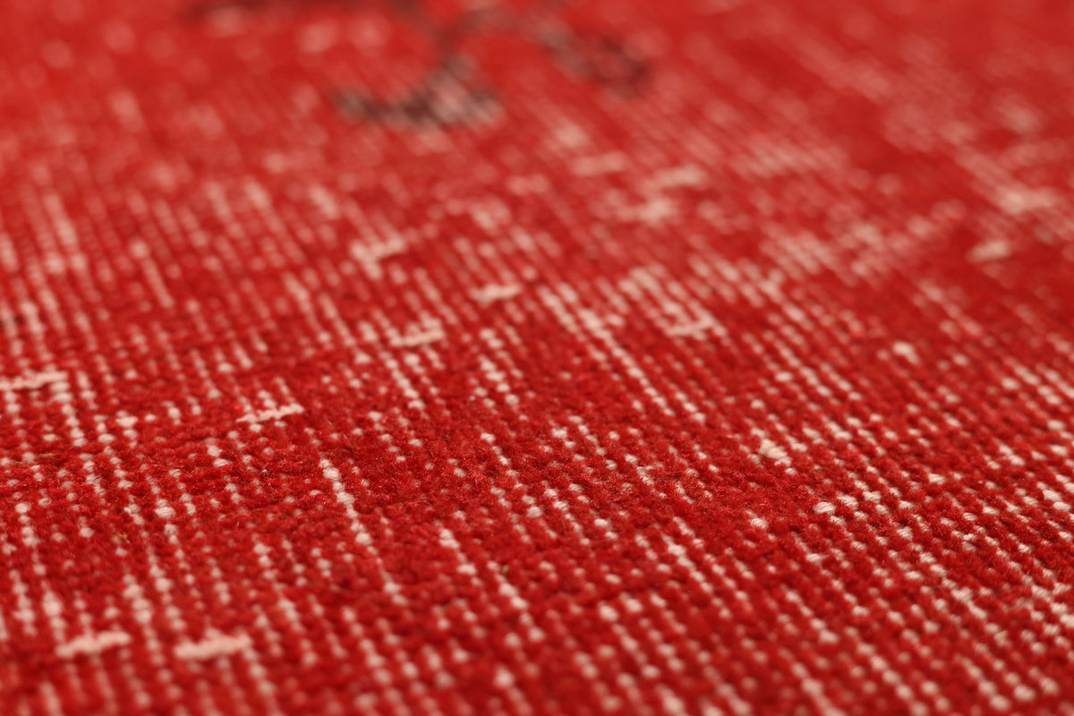 Vintage Isparta Turkish Area Rug 7x10 ft — Red Overdyed