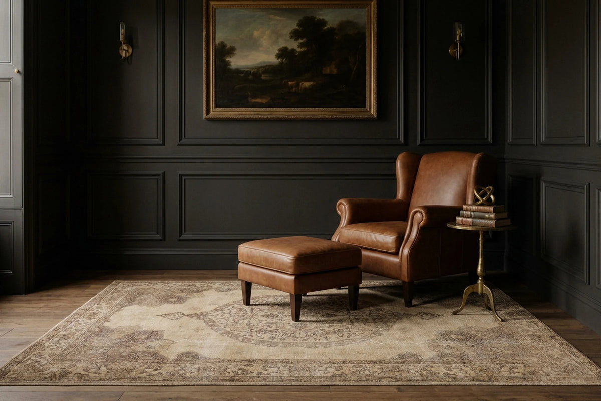 Turkish Area Rug in a styled room