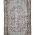 Vintage Manisa Turkish Area Rug 5x10 ft — Gray & Brown Floral