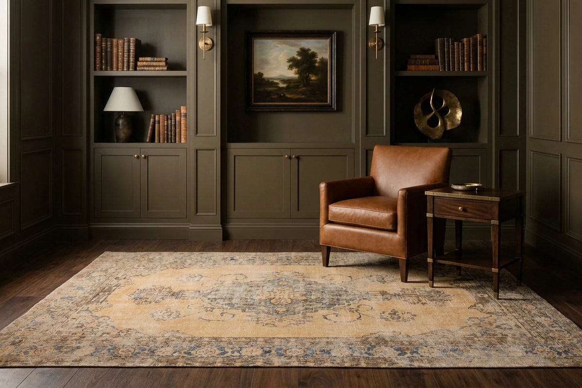 Turkish Area Rug in a styled room