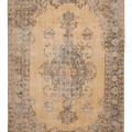 Vintage Isparta Turkish Area Rug 6x10 ft — Beige & Blue Floral (No. 39946)