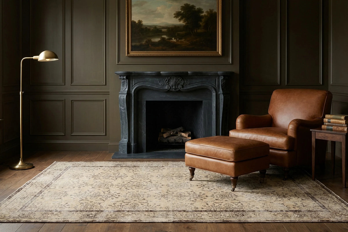 Turkish Area Rug in a styled room