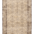 Vintage Isparta Turkish Area Rug 5x10 ft — Beige & Brown Floral (No. 39950)