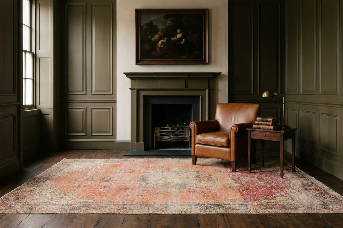 Turkish Area Rug in a styled room