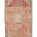 Vintage Isparta Turkish Area Rug 5x10 ft — Orange & Red Floral