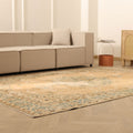 Vintage Isparta Turkish Area Rug 7x10 ft — Beige Floral