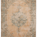 Vintage Isparta Turkish Area Rug 7x10 ft — Beige Floral