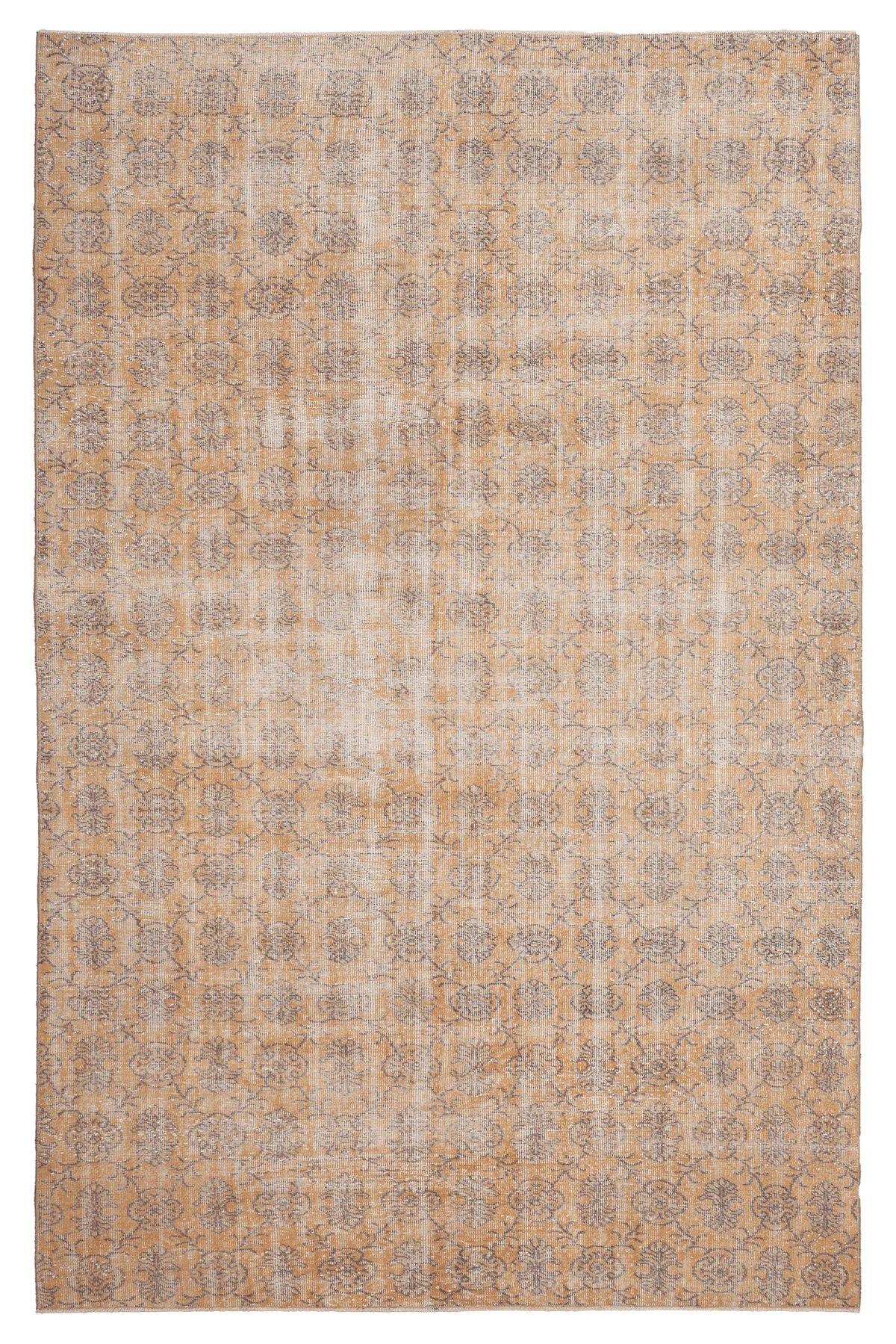 Vintage Isparta Turkish Area Rug 6x10 ft — Orange Floral (No. 39954)