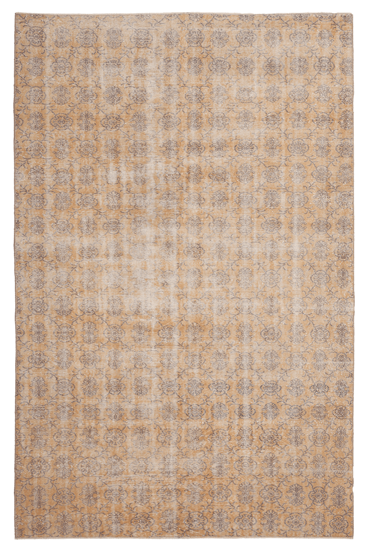 Vintage Isparta Turkish Area Rug 6x10 ft — Orange Floral (No. 39954)