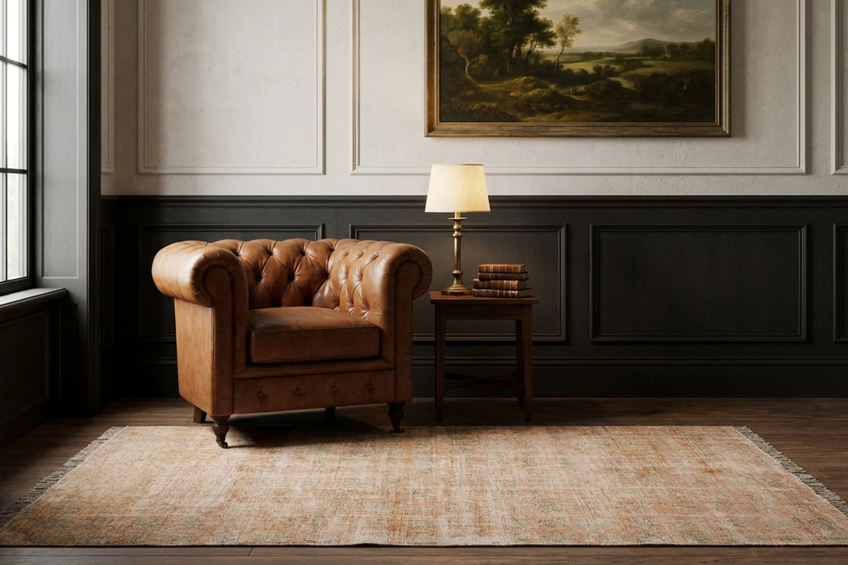 Turkish Area Rug in a styled room