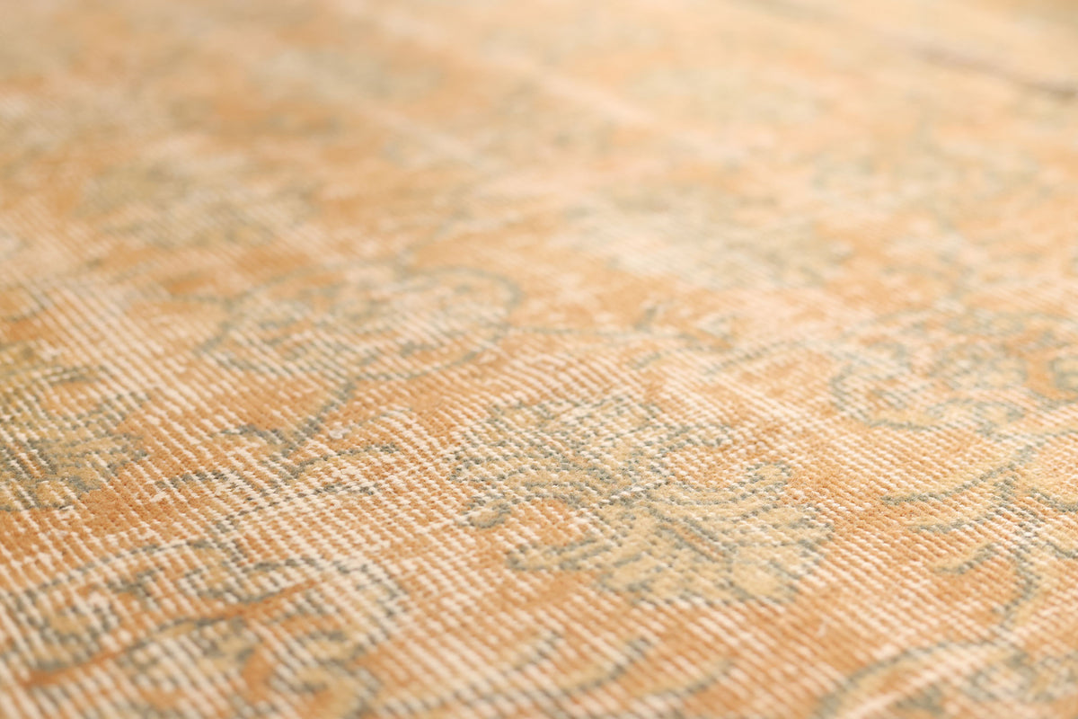 Vintage Isparta Turkish Area Rug 6x10 ft — Orange Floral