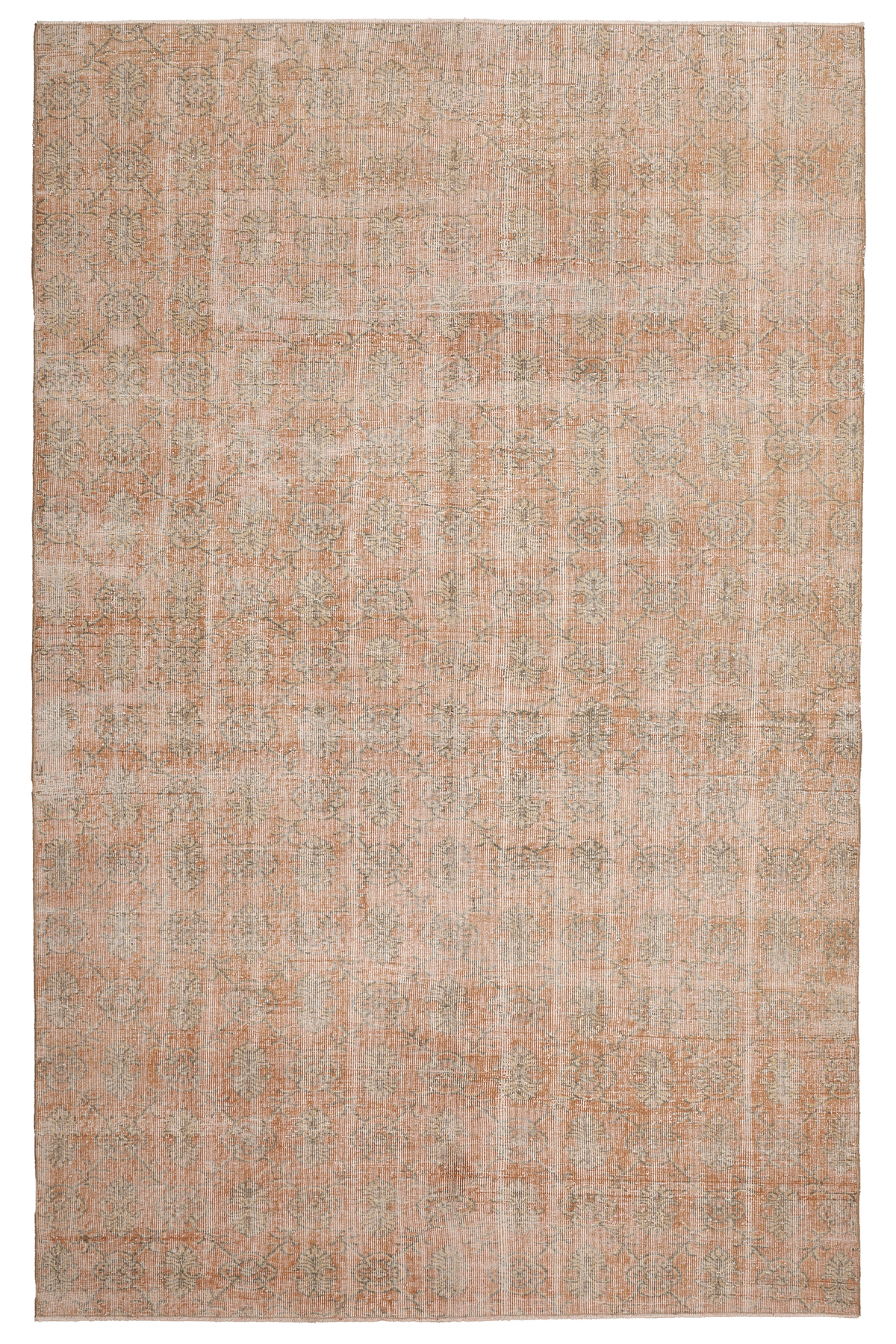 Vintage Isparta Turkish Area Rug 6x10 ft — Orange Floral
