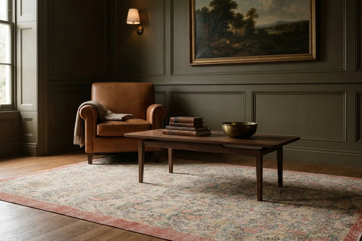 Turkish Area Rug in a styled room