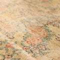 Vintage Isparta Turkish Area Rug 7x10 ft — Beige & Orange Floral