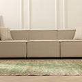 Vintage Isparta Turkish Area Rug 5x8 ft — Green Floral