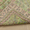Vintage Isparta Turkish Area Rug 5x8 ft — Green Floral