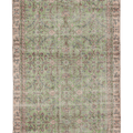 Vintage Isparta Turkish Area Rug 5x8 ft — Green Floral