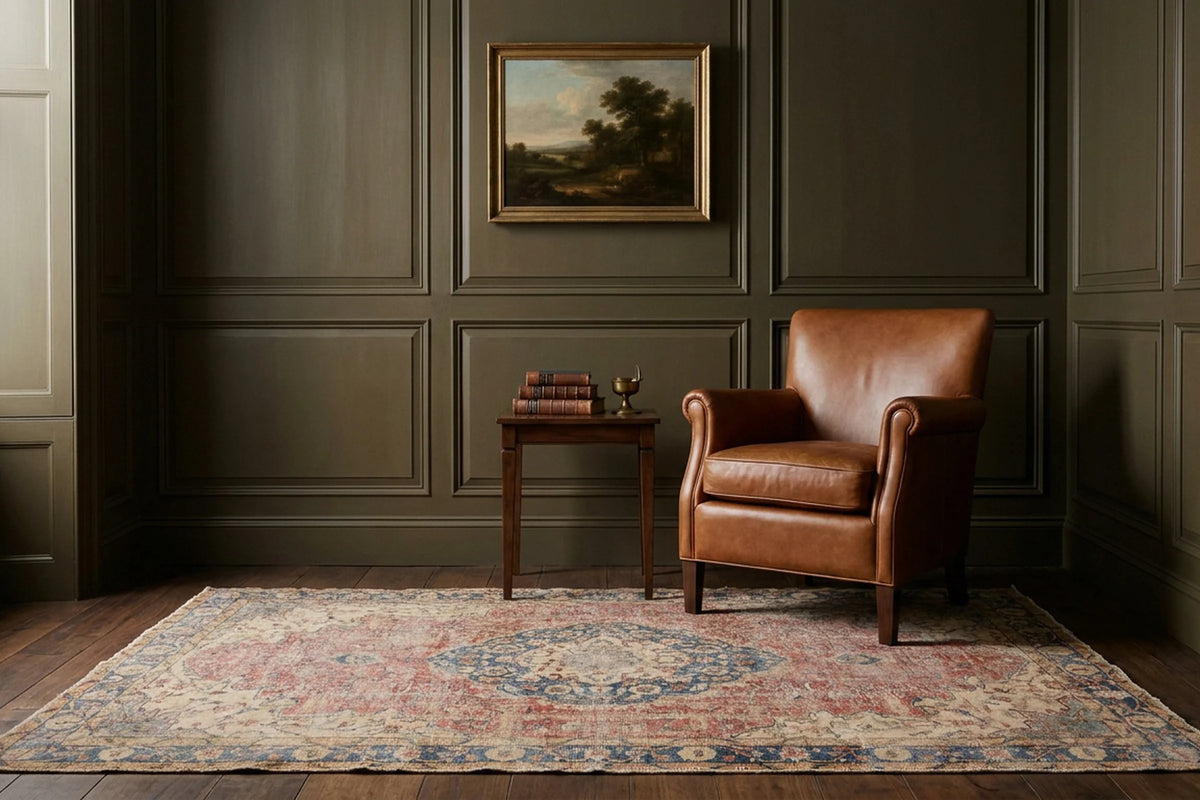 Turkish Area Rug in a styled room