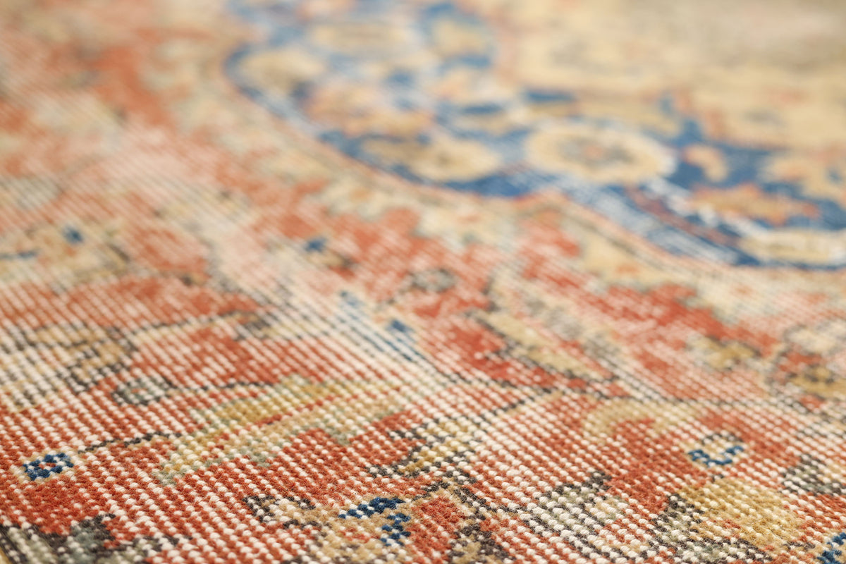 Vintage Isparta Turkish Area Rug 6x9 ft — Red Floral (No. 39969)