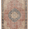 Vintage Isparta Turkish Area Rug 6x9 ft — Red Floral (No. 39969)