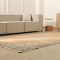 Vintage Manisa Turkish Area Rug 5x9 ft — Orange Floral