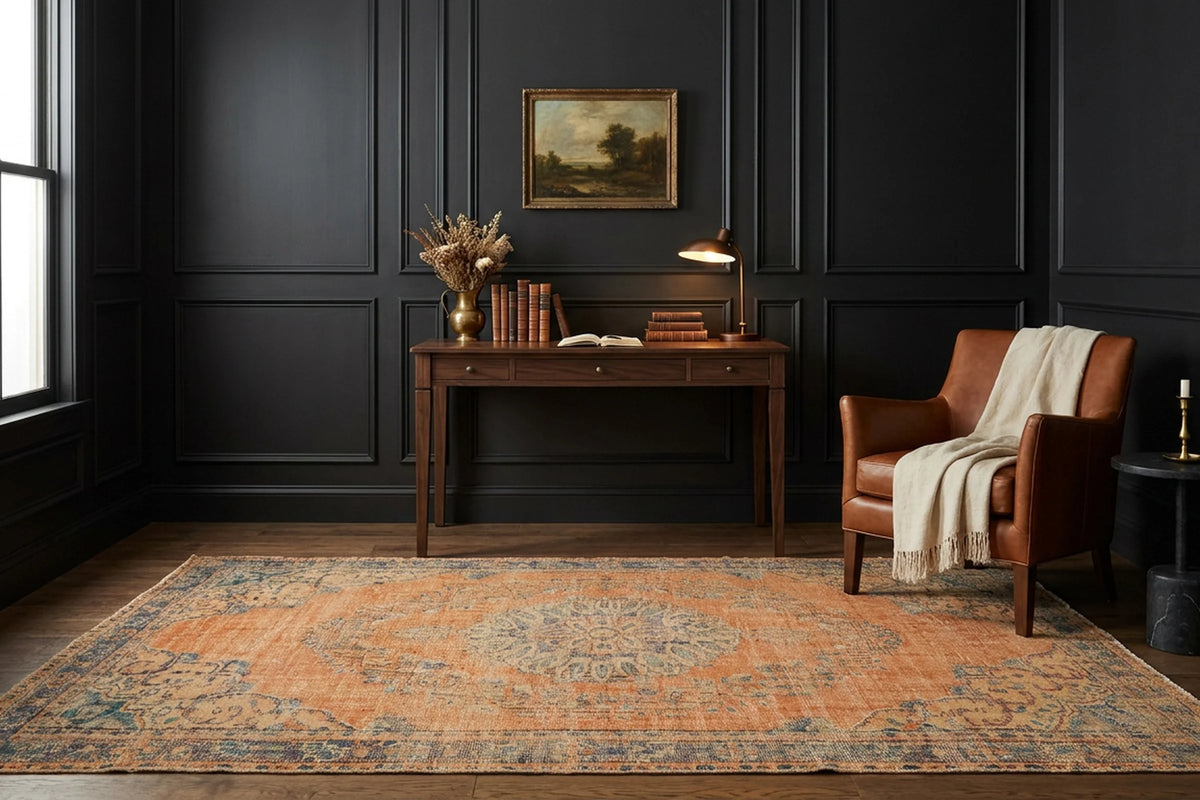 Turkish Area Rug in a styled room