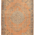Vintage Manisa Turkish Area Rug 5x9 ft — Orange Floral