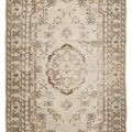 Vintage Manisa Turkish Area Rug 5x9 ft — Beige Floral (No. 39981)