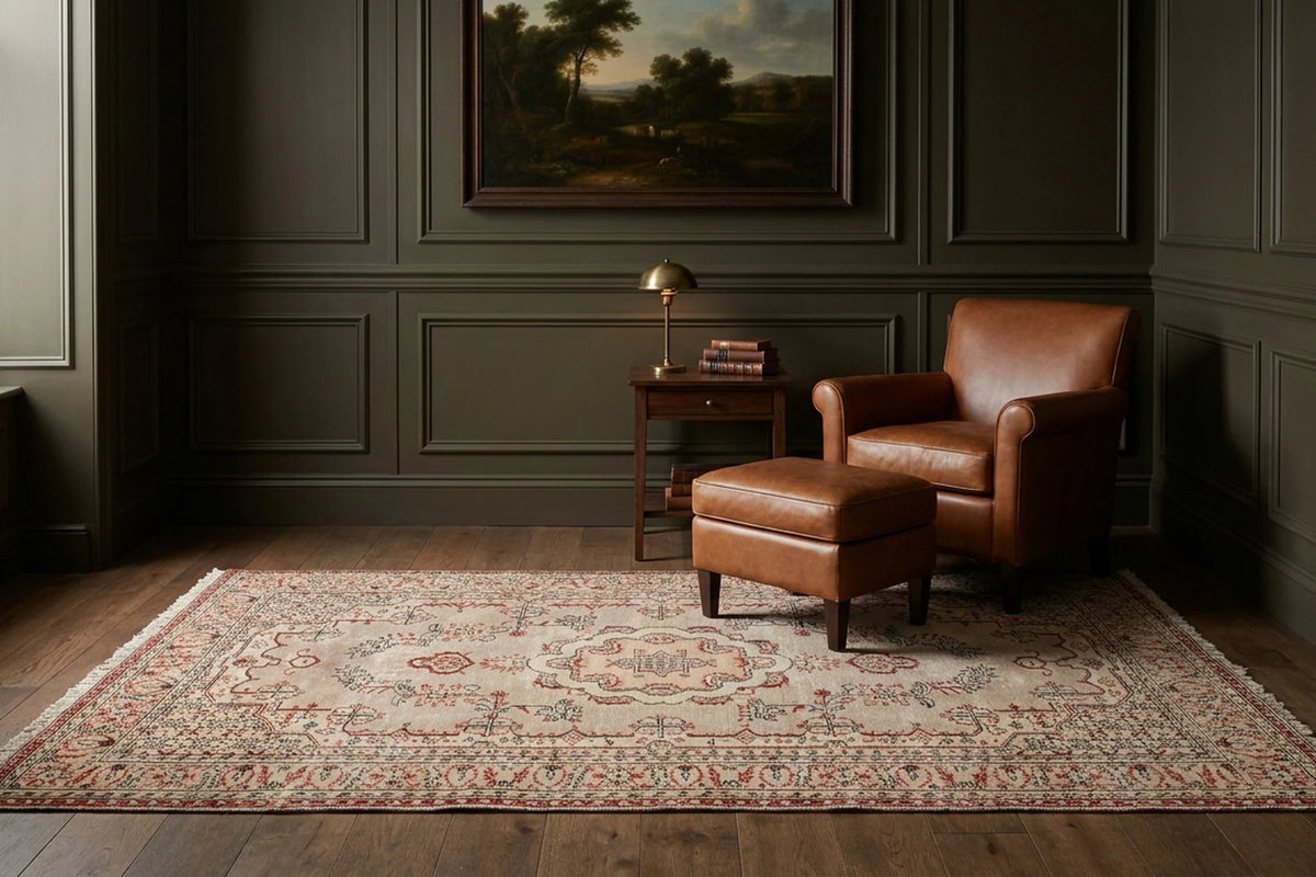 Turkish Area Rug in a styled room