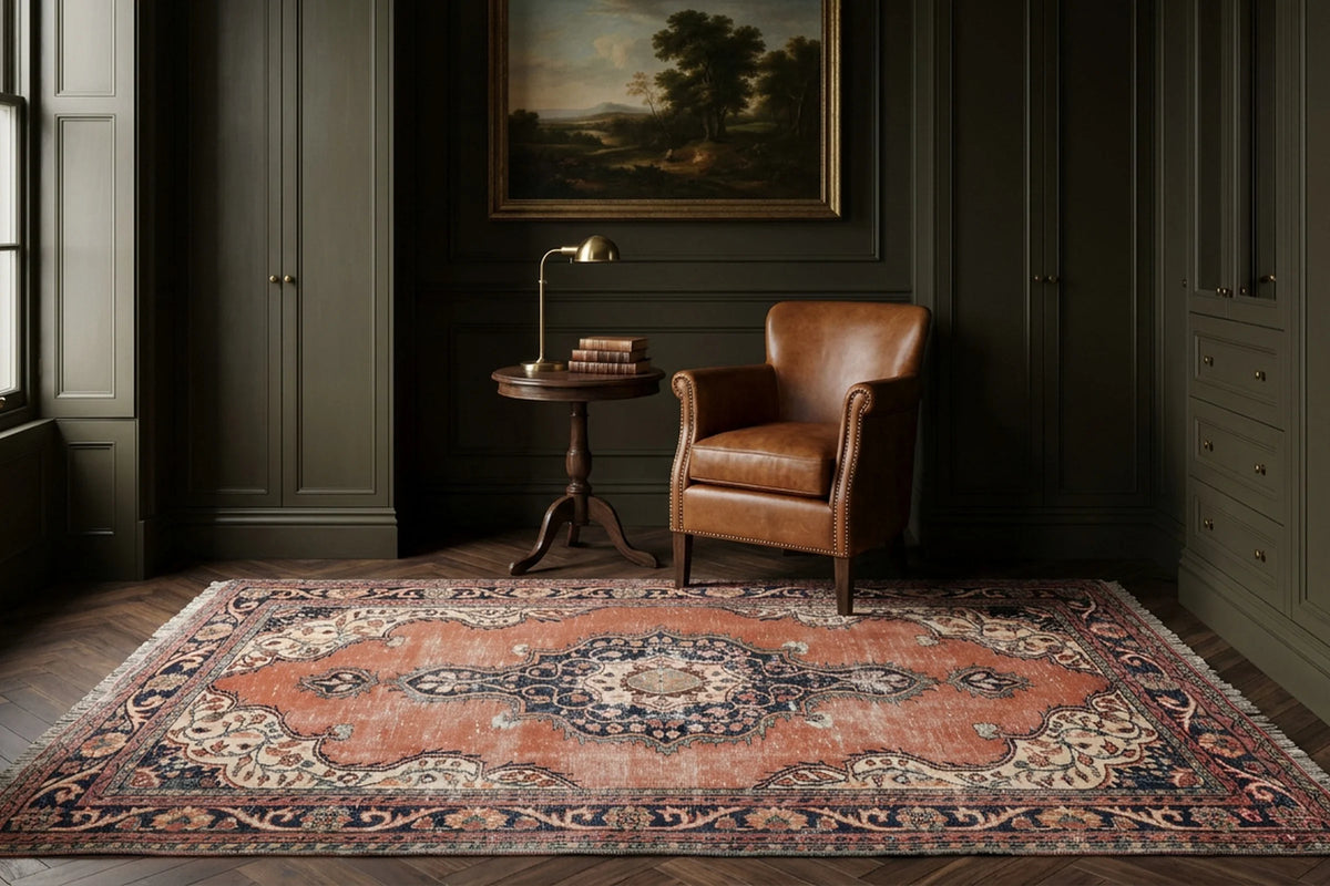Turkish Area Rug in a styled room