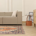 Vintage Isparta Turkish Area Rug 5x9 ft — Orange Floral (No. 39984)