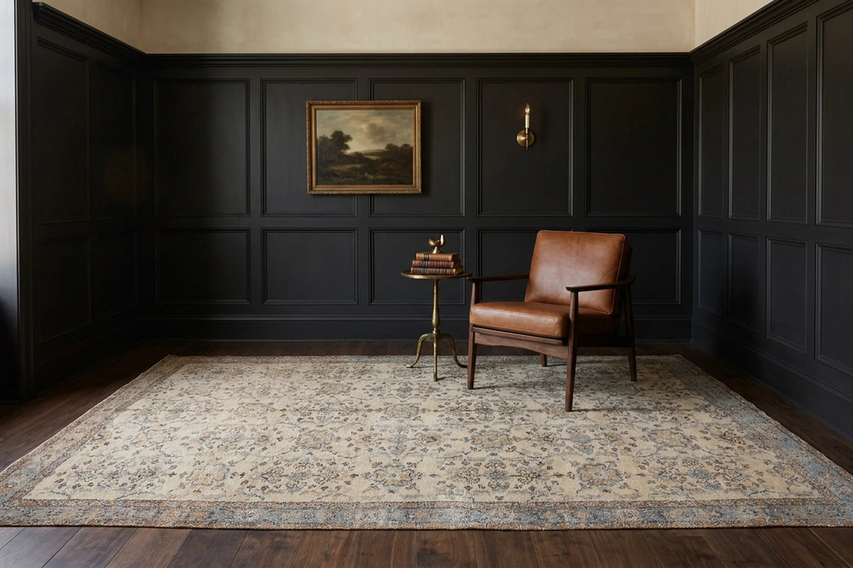 Turkish Area Rug in a styled room