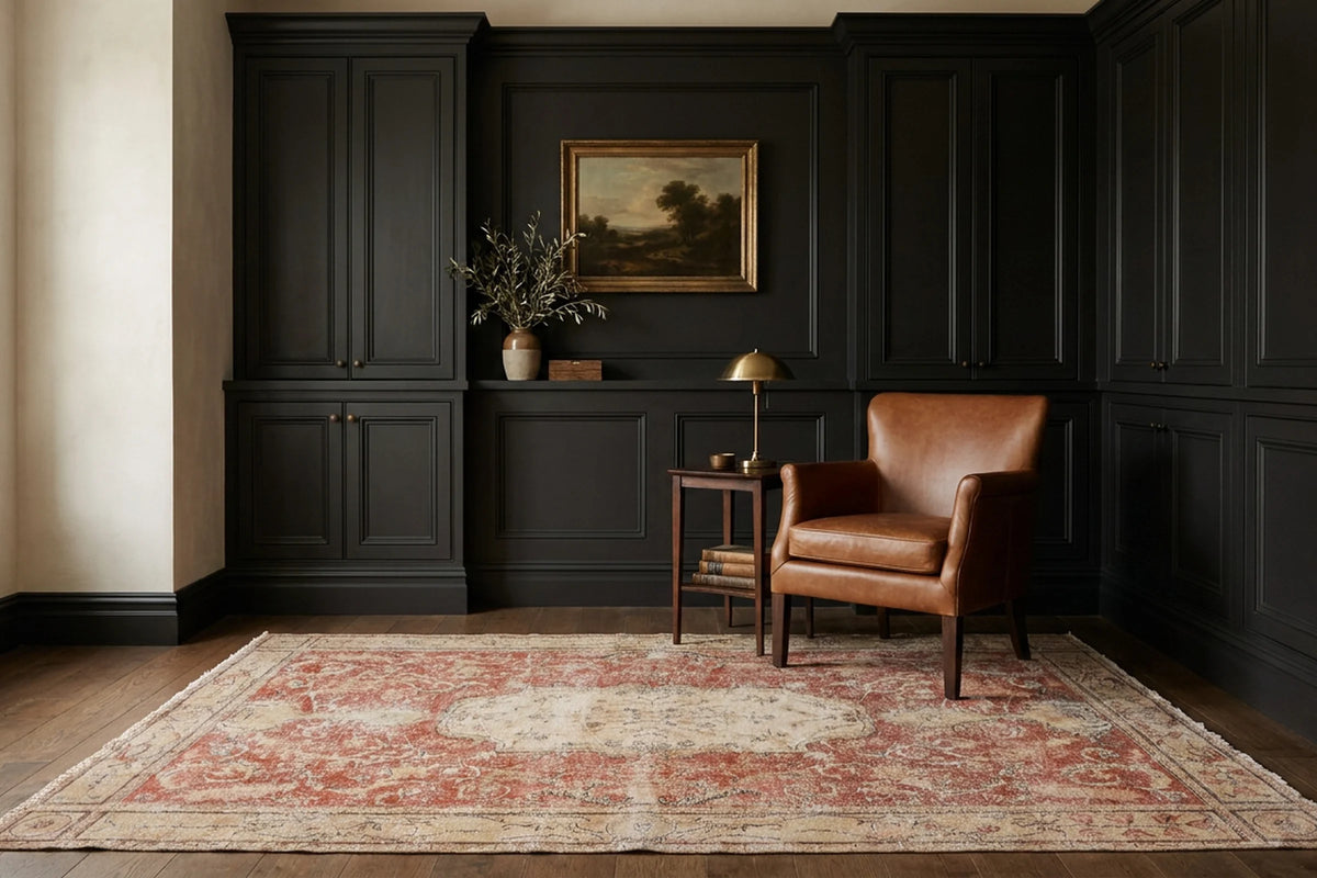 Turkish Area Rug in a styled room