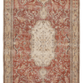 Vintage Isparta Turkish Area Rug 6x10 ft — Red & Beige Floral (No. 39986)