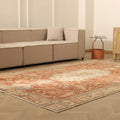 Vintage Isparta Turkish Area Rug 6x10 ft — Red & Beige Floral (No. 39986)