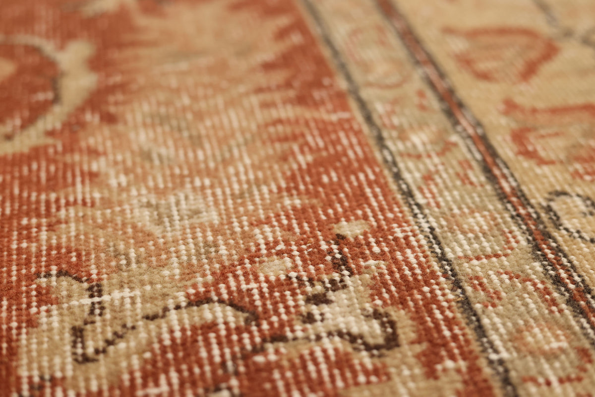 Vintage Isparta Turkish Area Rug 6x10 ft — Red & Beige Floral (No. 39986)