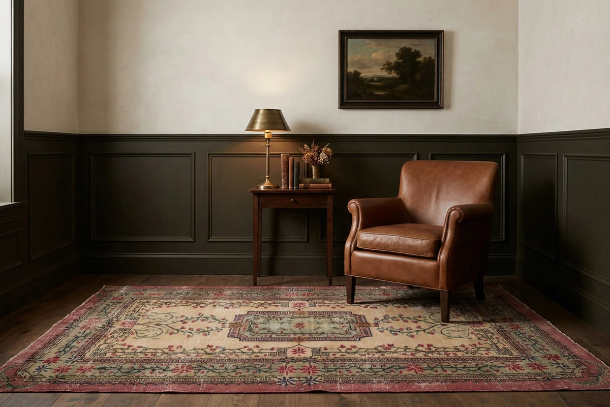 Turkish Area Rug in a styled room