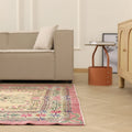 Vintage Isparta Turkish Area Rug 5x8 ft — Beige & Green Floral (No. 39992)