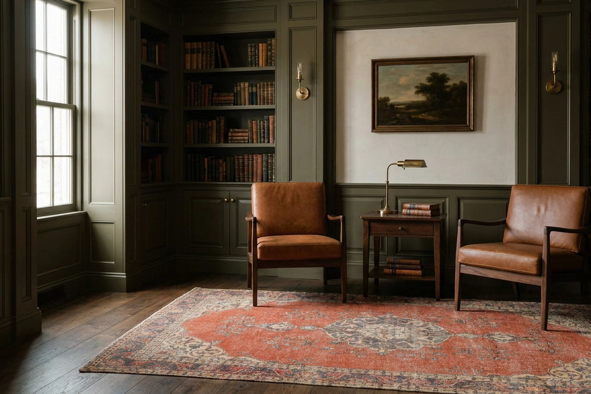 Turkish Area Rug in a styled room