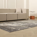 Vintage Isparta Turkish Area Rug 5x9 ft — Gray Overdyed (No. 40010)