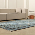 Vintage Isparta Turkish Area Rug 5x9 ft — Blue Overdyed (No. 40012)