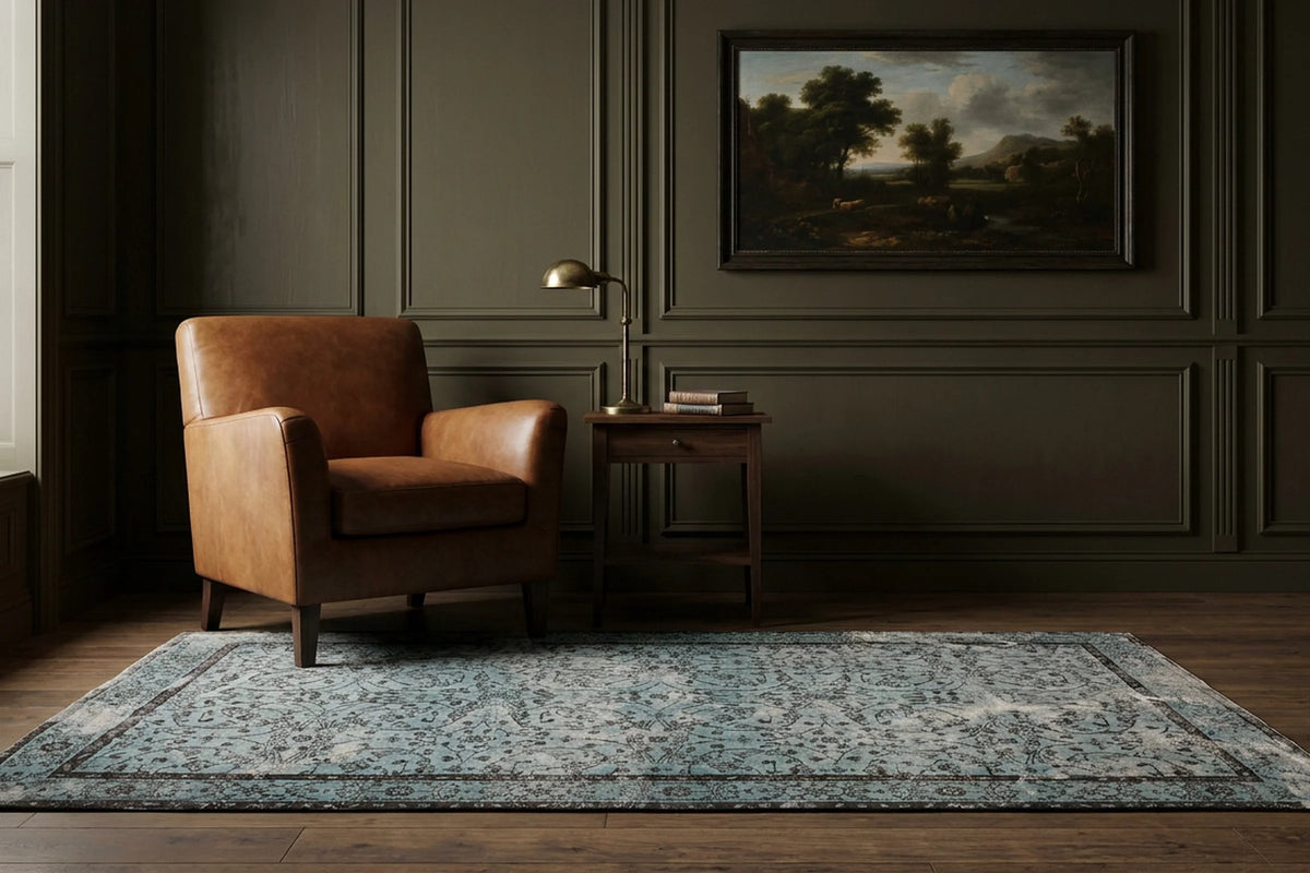Turkish Area Rug in a styled room