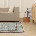 Vintage Isparta Turkish Area Rug 5x9 ft — Blue Overdyed (No. 40012)