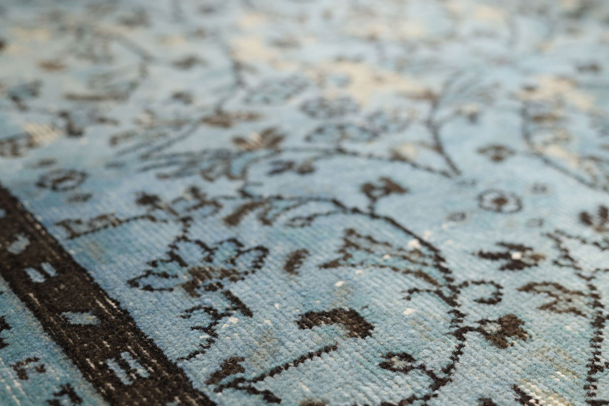 Vintage Isparta Turkish Area Rug 5x9 ft — Blue Overdyed (No. 40012)