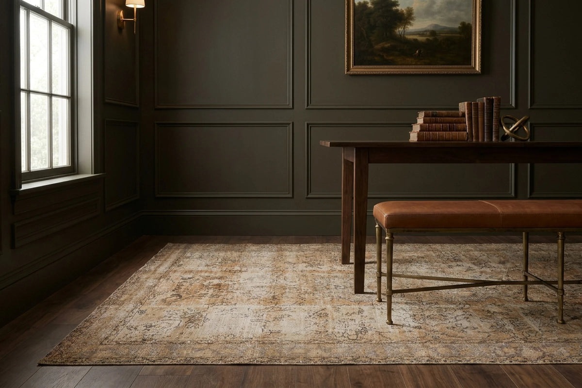 Turkish Area Rug in a styled room