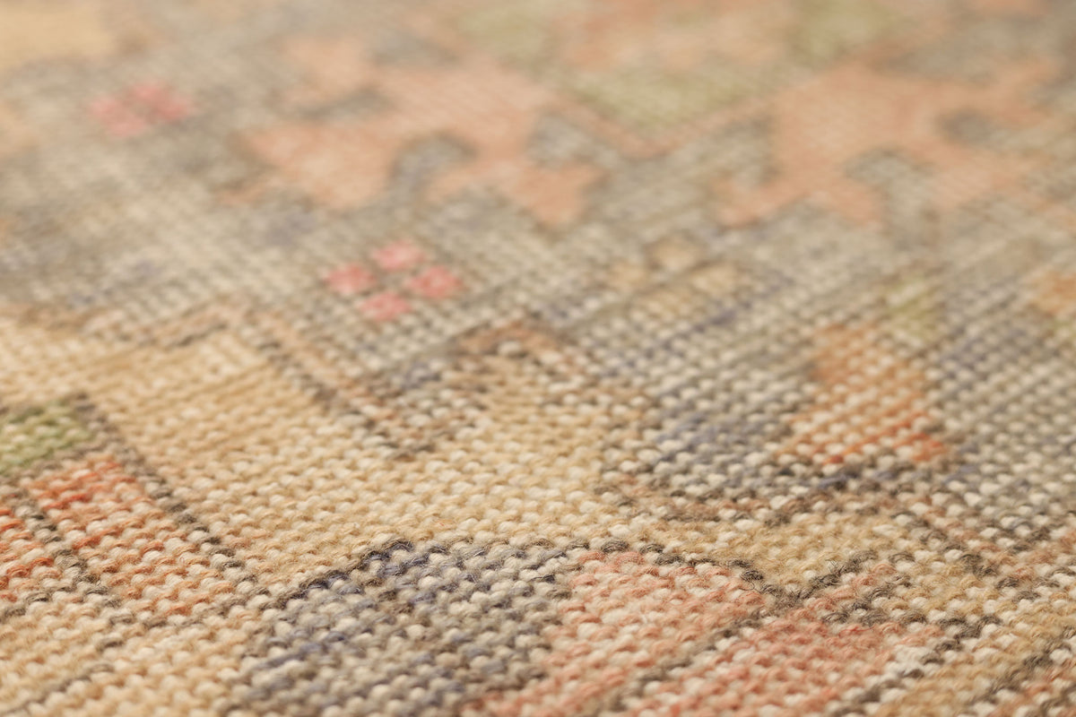 Vintage Nevşehir Turkish Runner Rug 3x7 ft — Beige & Brown Distressed