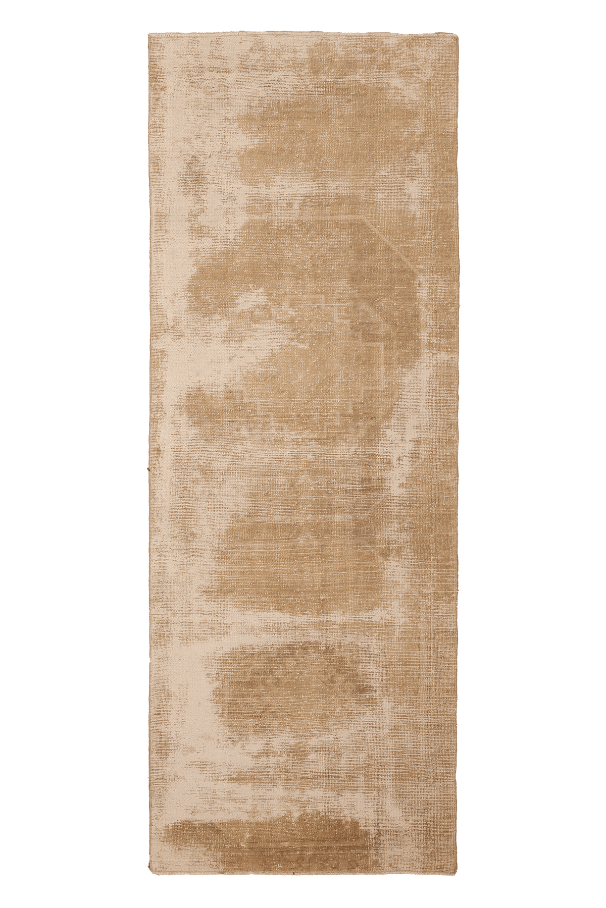 Vintage Malatya Turkish Runner Rug 3x9 ft — Beige & Brown Distressed