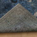 Vintage Isparta Turkish Area Rug 5x8 ft — Blue & White Floral